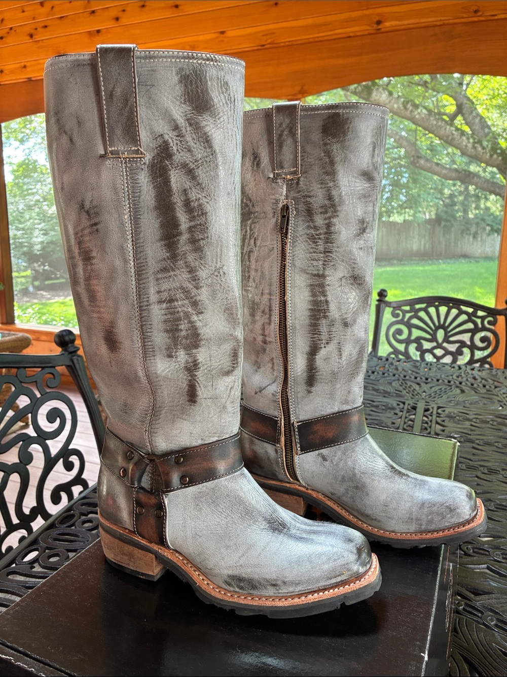 Freebird Whisper Boot 8 Pewter Ice Blue Harness